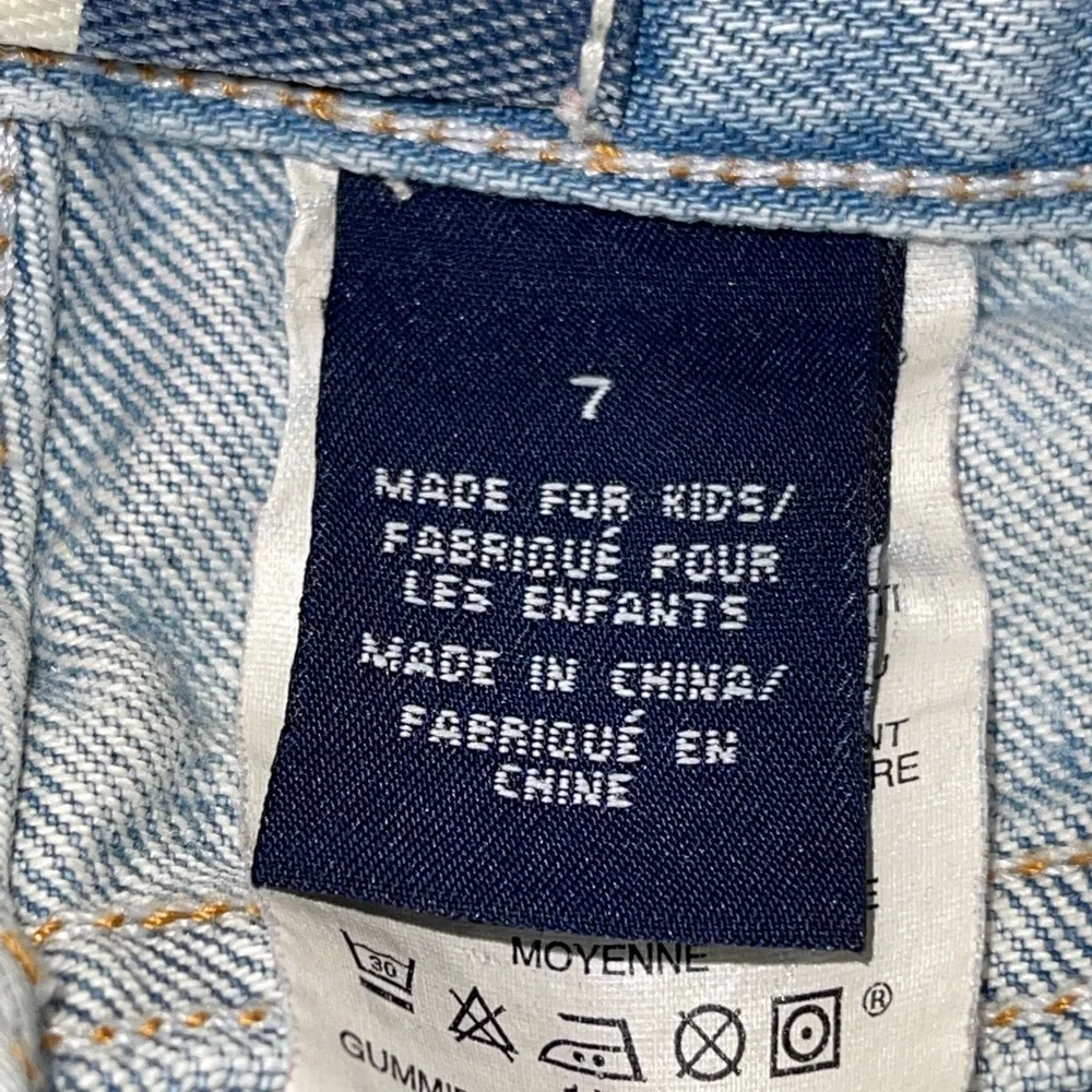 🌸vintage 70s 90s GAP Denim Jeans pants light blue adjustable‎ waist kids s…